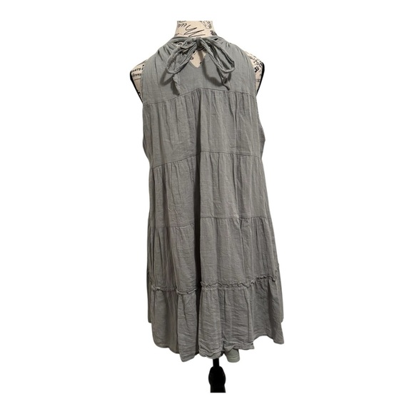 Listicle Gray Asymmetrical Tiered Sundress L Large (stain on inner) - Picture 5 of 14